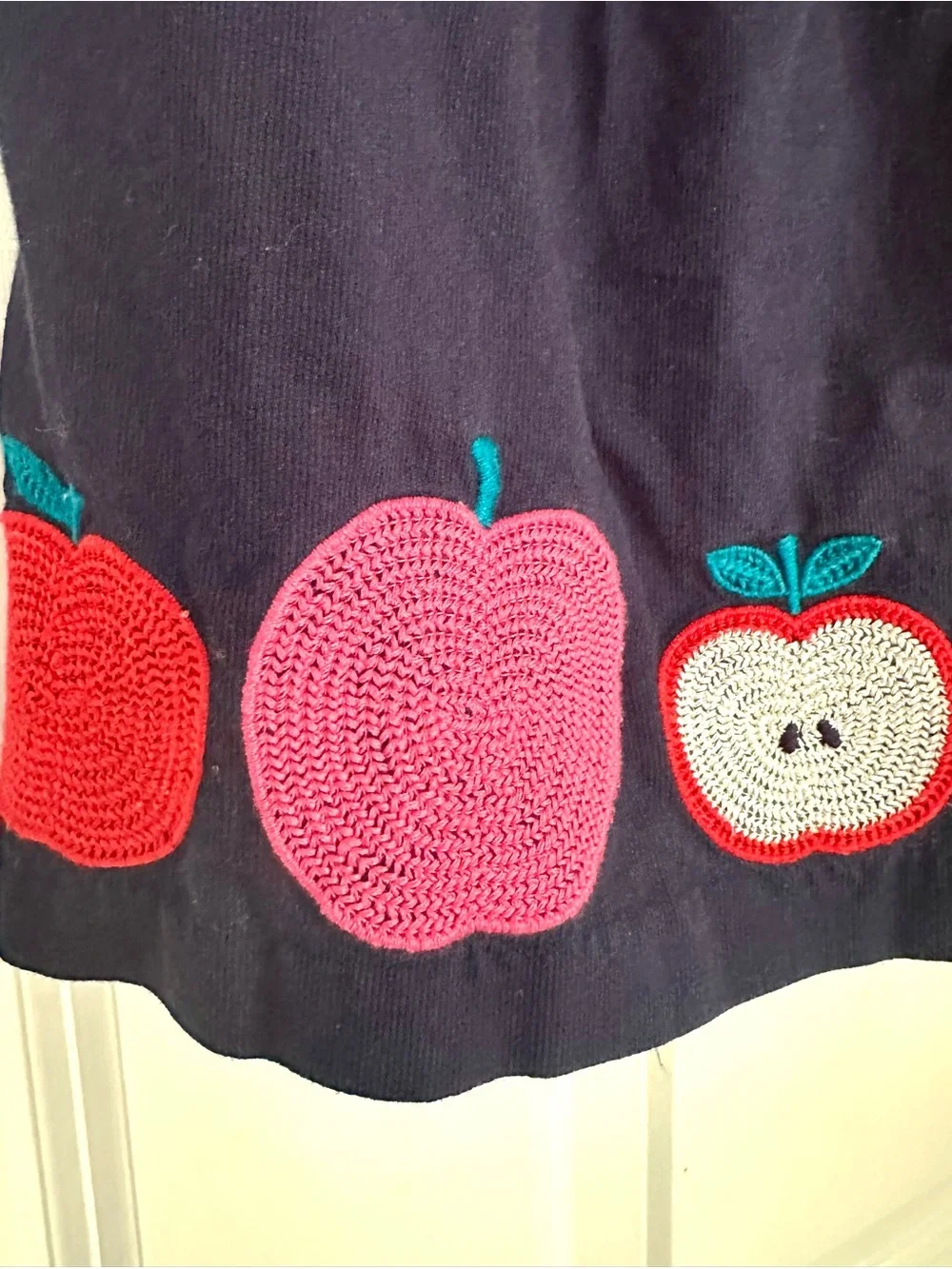 Gymboree 18-24M Apple Corduroy Jumper Dress & Heart Collar Bodysuit 2pc Set